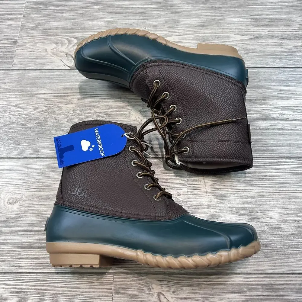 JBU Maine Waterproof Duck Boot Green/Brown Men's Size 8 NWT